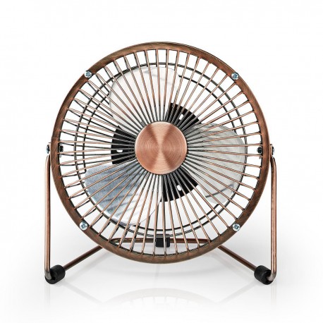 Nedis Metal Mini Fan 15cm Diameter USB Powered Copper