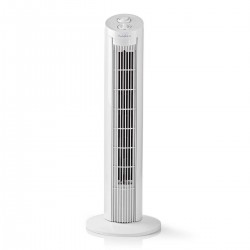 Nedis Ventilateur Colonne 3 Vitesses Fonction d'Oscillation Fonction de Minuterie Blanc