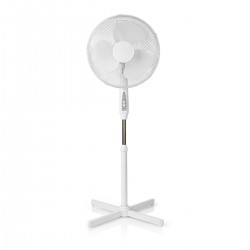 Nedis Ventilateur sur Pied avec Télécommande Hauteur Réglable 40cm de Diamètre 3 Vitesses Blanc