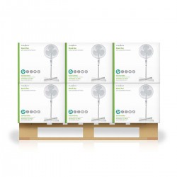 Nedis Ventilateur sur Pied Hauteur Réglable 40cm de Diamètre 3 Vitesses Blanc
